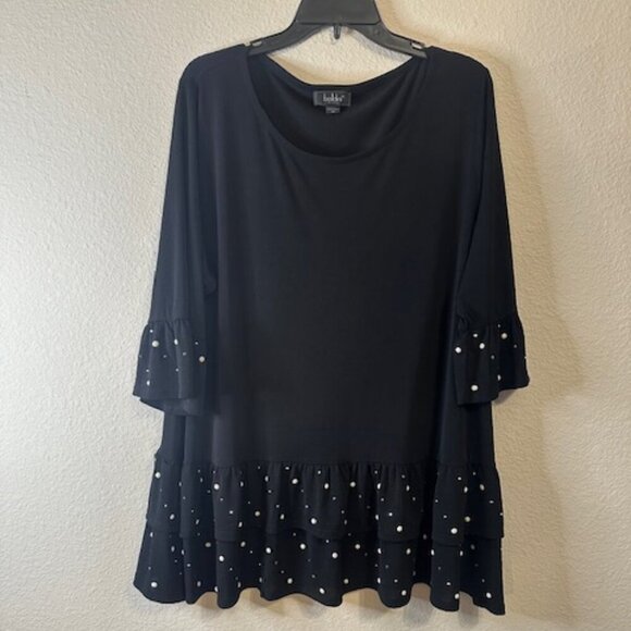 Beldini top with Pearls and Rhinestones Size 2x - Picture 4 of 6